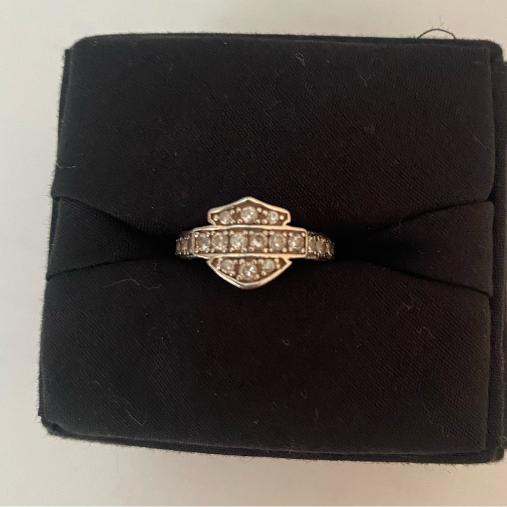 Harley-Davidson Silver Ring with White Stones - Picture 2 of 6
